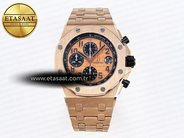 Audemars Piguet Royal Oak Rg/Rg Altın/Rakamlı Apf A3126 Eta Saat - 1:1 Süper Klon Replika Saat