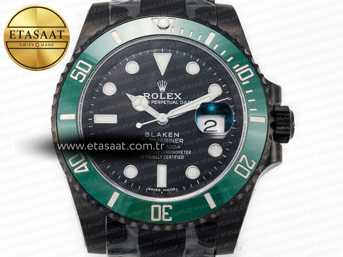 Rolex Blaken Sub Green PVD/SS Black V6F V2 VS3135 - Görsel 4