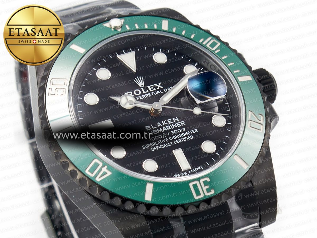 Rolex Blaken Sub Green PVD/SS Black V6F V2 VS3135 - Görsel 5