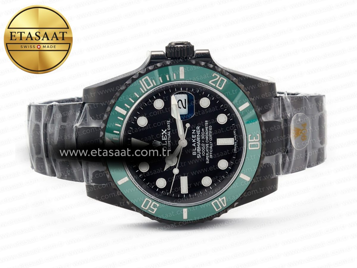 Rolex Blaken Sub Green PVD/SS Black V6F V2 VS3135 - Görsel 9