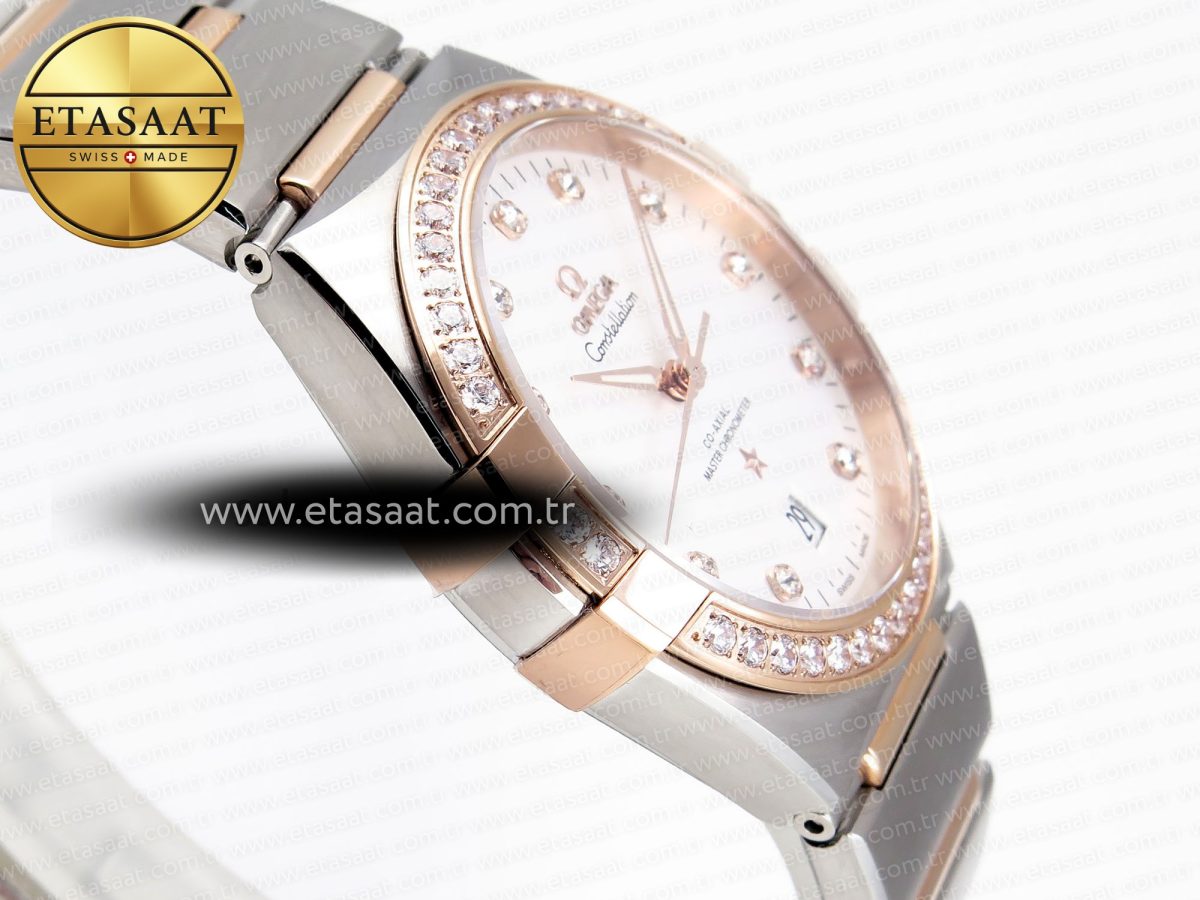 Omega CONSTELLATION 39MM SS/YG WHITE DIAMONDS DIAL ON SS/RG A8800 - Görsel 8