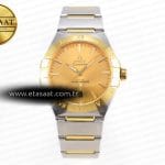 Omega Constellation 39MM Çelik/Altın Pırlantalı Altın A8800 Eta Saat - Görsel 3 - 1:1 Süper Klon Saat