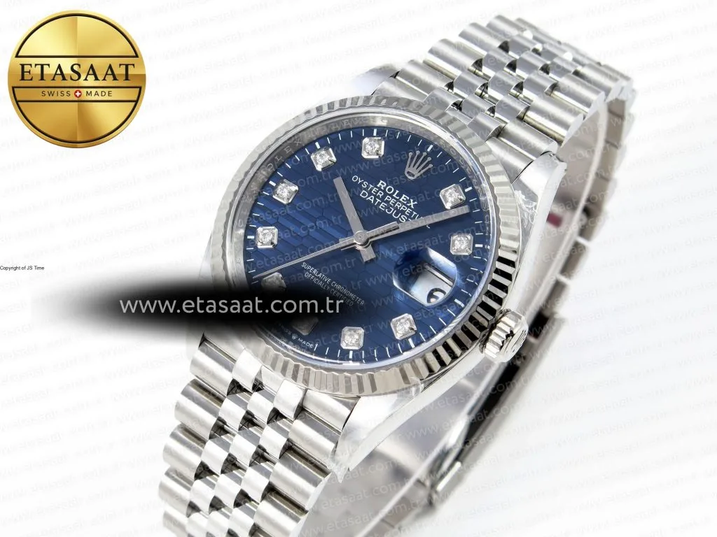 datejust 36 126234 clean 11 best edition 904l steel blue textured diamonds dial on jubilee bracelet vr32351
