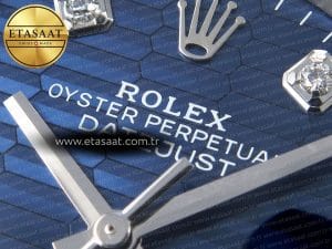Rolex Datejust 126234 36mm Mavi Kadran Pırlanta Bezel Jubilee Bilezik Clean Factory VR3235 Super Clone ETA – Detay Görünümü 21