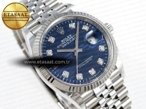 Rolex Datejust 126234 36mm Mavi Kadran Pırlanta Bezel Jubilee Bilezik Clean Factory VR3235 Super Clone ETA – Detay Görünümü 22