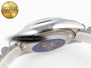 Rolex Datejust 126234 36mm Mavi Kadran Pırlanta Bezel Jubilee Bilezik Clean Factory VR3235 Super Clone ETA – Arka Kapak ve Mekanizma Görünümü