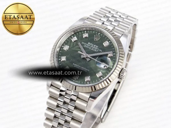 datejust 36 126234 clean 11 best edition 904l steel green leaf diamonds dial on jubilee bracelet vr32351