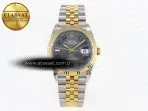 datejust 36 ss rg 126231 vsf 11 best edition 904l steel gray dial green roman marker on jubilee bracelet vs32353