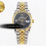 Rolex Datejust 36 Çelik/RG 126231 Gri Kadran Yeşil VS3235 Eta Saat - Görsel 3 - 1:1 Süper Klon Saat