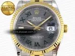 datejust 36 ss rg 126231 vsf 11 best edition 904l steel gray dial green roman marker on jubilee bracelet vs32354