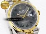datejust 36 ss rg 126231 vsf 11 best edition 904l steel gray dial green roman marker on jubilee bracelet vs32355
