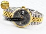 datejust 36 ss rg 126231 vsf 11 best edition 904l steel gray dial green roman marker on jubilee bracelet vs32357