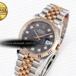 Rolex DateJust 36 SS/RG 126231 Gray Textured Diamonds Dial on Jubilee VS3235