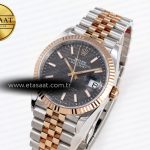 Rolex DateJust 36 SS/RG 126231 Gray Textured Stick Dial on Jubilee Bracelet VS3235