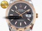 Rolex DateJust 36 SS/RG 126231 Gray Textured Stick Dial on Jubilee Bracelet VS3235 - Görsel 4