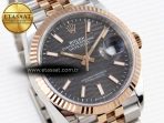 Rolex DateJust 36 SS/RG 126231 Gray Textured Stick Dial on Jubilee Bracelet VS3235 - Görsel 5