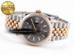 Rolex DateJust 36 SS/RG 126231 Gray Textured Stick Dial on Jubilee Bracelet VS3235 - Görsel 7