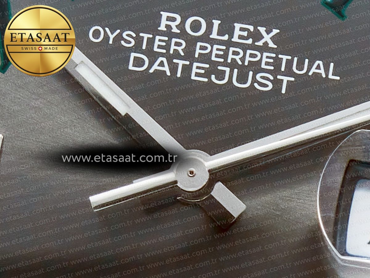 Rolex DateJust 41 126330 904L Best Edition Gray Dial Green Roman on Oyster Bracelet VS3235 - Görsel 10