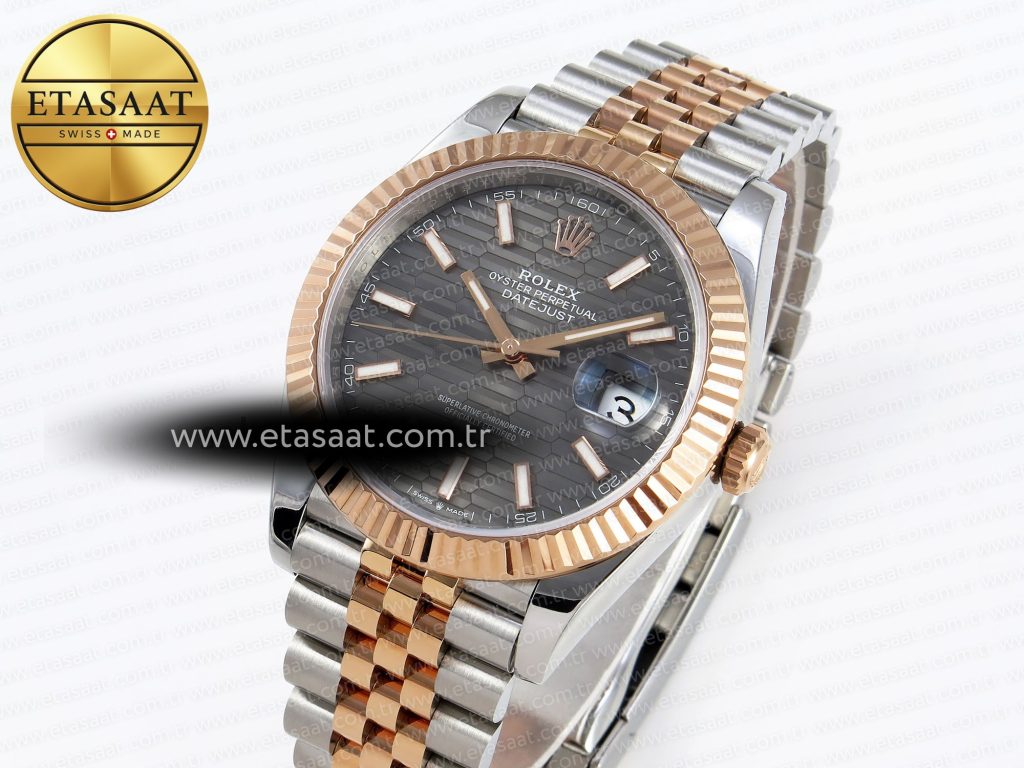 datejust 41 126331 vsf 11 best edition 904l steel gray textured dial on ss rg jubilee bracelet vs32351