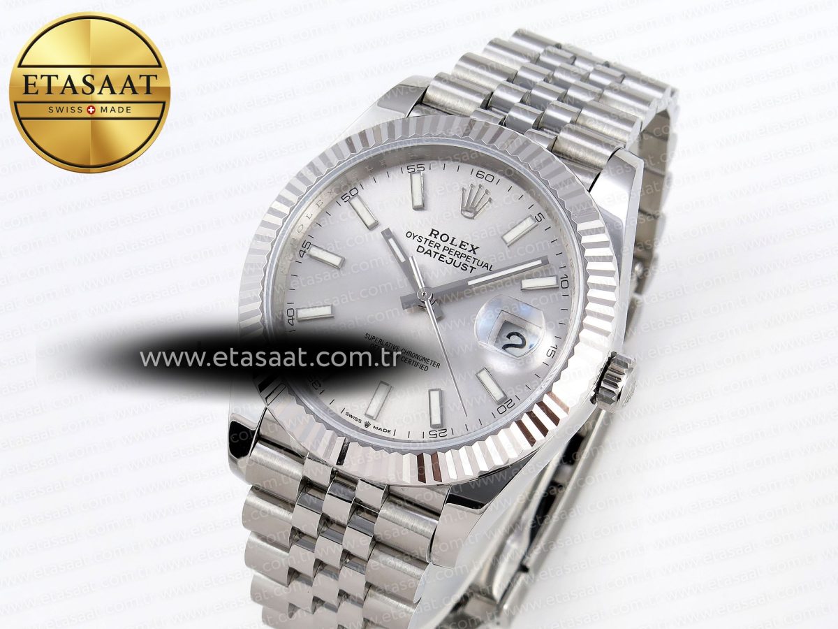 Rolex DATEJUST 41MM 126334 SILVER DIAL STICKS MARKERS ON JUBILEE BRACELET SH3235 - Görsel 2