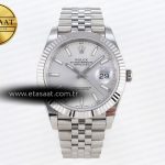 Rolex Datejust 41MM 126334 Gümüş Kadran Çizgi İndeks SH3235 Eta Saat - Görsel 3 - 1:1 Süper Klon Saat