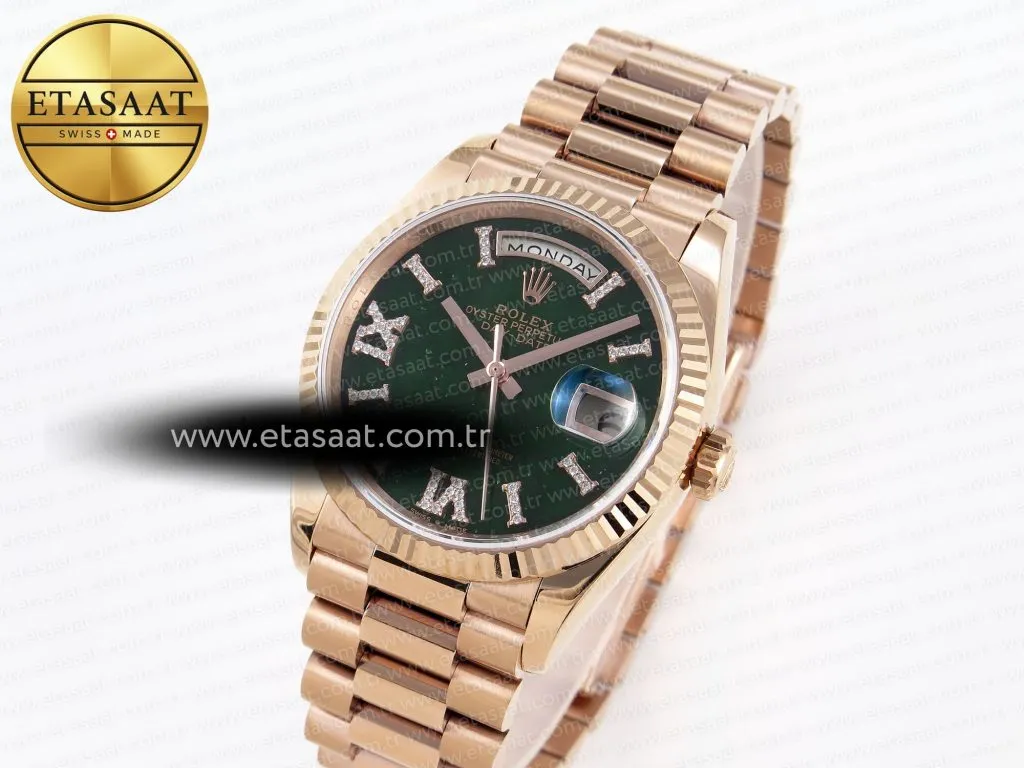 daydate 36mm rg rg pres green dial raf a28362