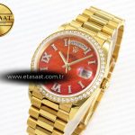 Rolex DayDate YG/YG Pres Dia Orange Gradient Dial RAF A2836