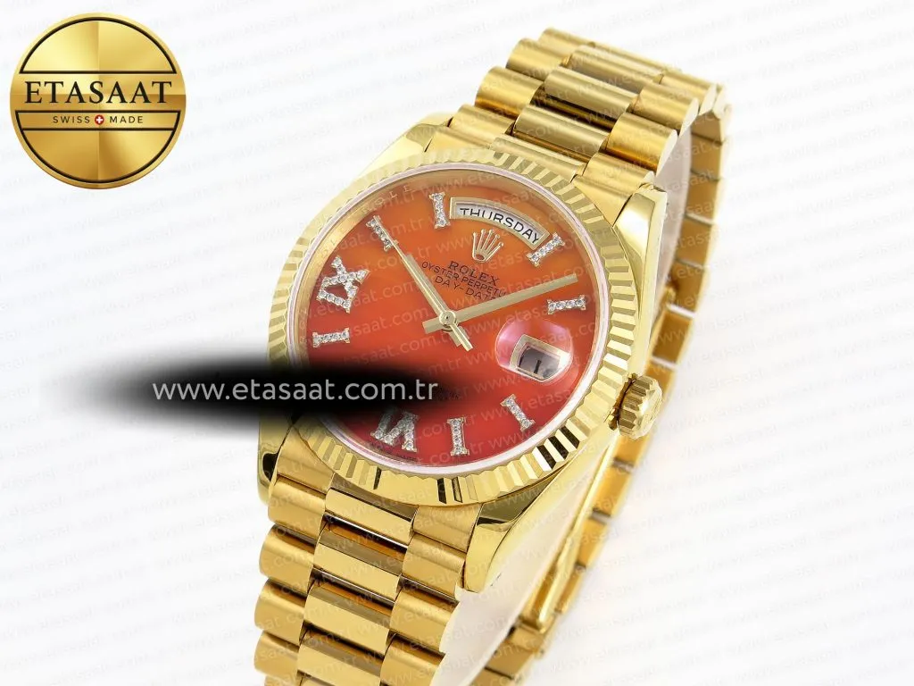 daydate 36mm yg yg pres orange gradient dial raf a28362