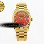 Rolex Day-Date Yg/Yg Pres Turuncu Degrade A2836 Eta Saat - Görsel 3 - 1:1 Süper Klon Saat