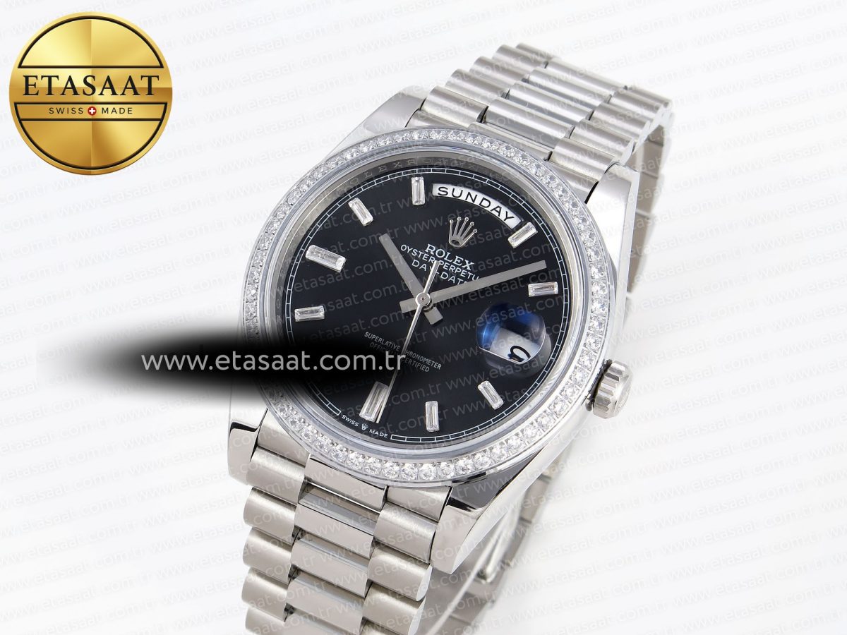 Rolex DayDate 40 BLACK CRYSTA BRACELET A2836 - Görsel 1
