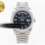 Rolex Day-Date 40 Siyah Crysta Bilezik A2836 Eta Saat - Görsel 3 - 1:1 Süper Klon Saat