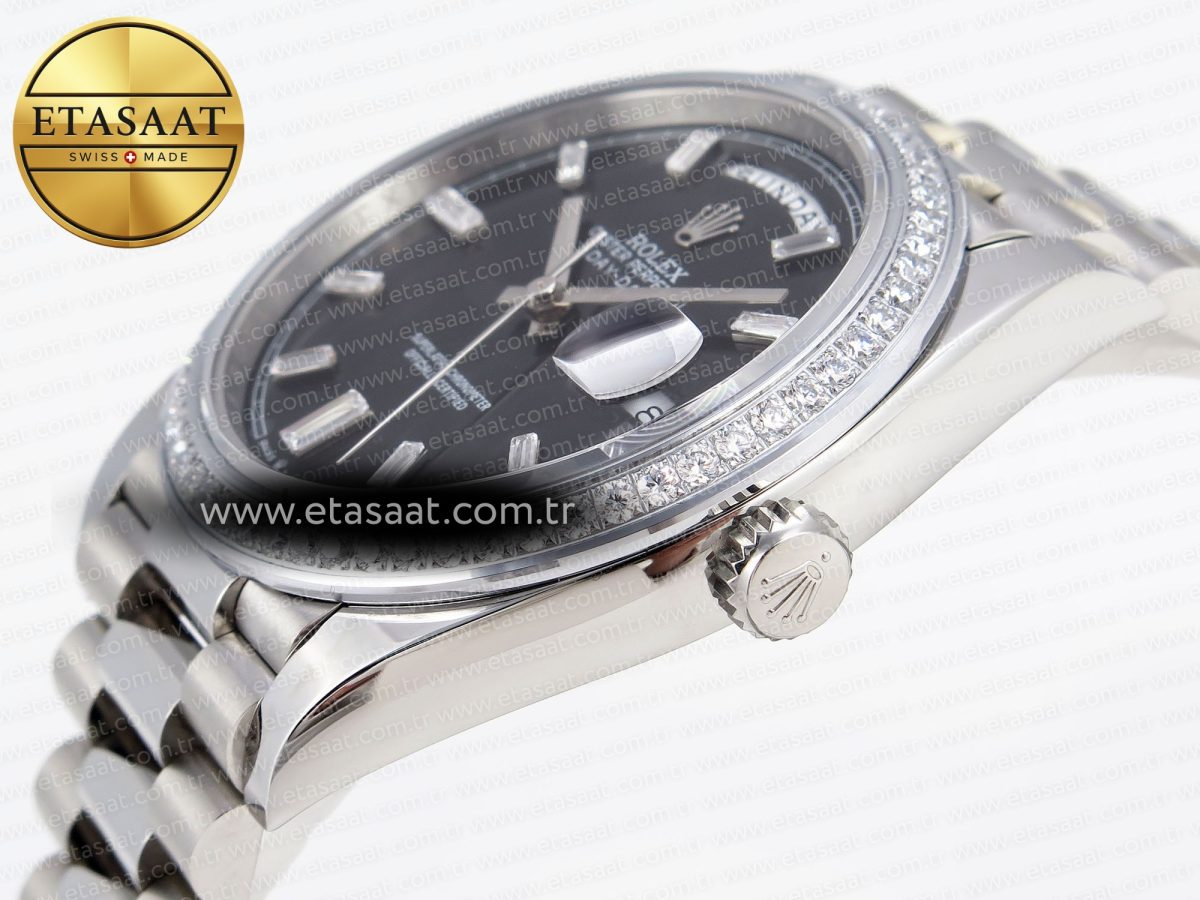 Rolex DayDate 40 BLACK CRYSTA BRACELET A2836 - Görsel 8