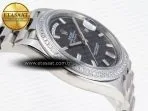 daydate 40 ss gsf gain weight black crystal dial diamonds bezel on president bracelet a28369