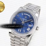 daydate 40 ss gsf gain weight blue roman dial diamonds bezel on president bracelet a28361