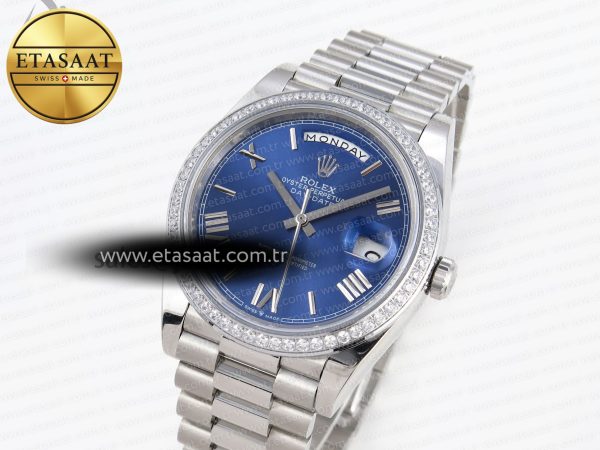Rolex DayDate 40 BLUE ROMAN DIAMONDS A2836