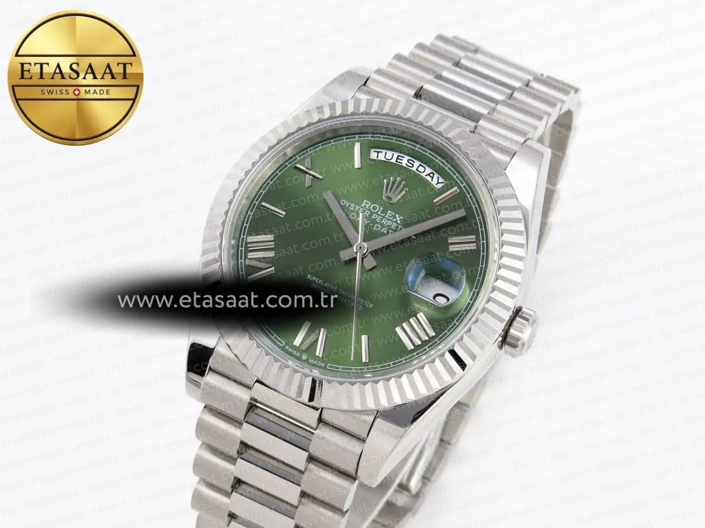 daydate 40 ss gsf gain weight green roman dial on president bracelet a28362