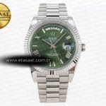Rolex Day-Date 40 Yeşil Roma Rakamlı Bilezik A2836 Eta Saat - Görsel 3 - 1:1 Süper Klon Saat