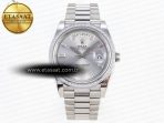 Rolex DayDate 40 SILVER CRYSTAL BRACELET A2836 - Görsel 3