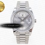 Rolex Day-Date 40 Gümüş Kristal Bilezik A2836 Eta Saat - Görsel 3 - 1:1 Süper Klon Saat