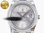 daydate 40 ss gsf gain weight silver crystal dial on president bracelet a28364