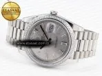 daydate 40 ss gsf gain weight silver crystal dial on president bracelet a28367