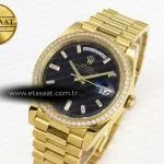 daydate 40 yg gsf gain weight black crystal dial diamonds bezel on president bracelet a28361
