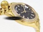 daydate 40 yg gsf gain weight black crystal dial diamonds bezel on president bracelet a28368