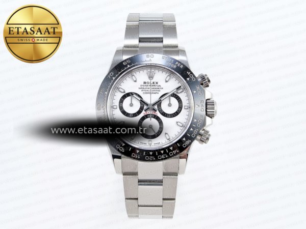 Rolex Daytona 116500 Beyaz Kadran SH4130 Eta Saat - 1:1 Süper Klon Replika Saat