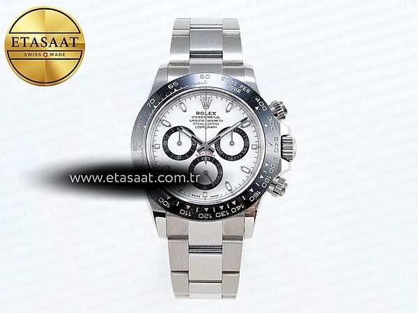 Rolex Daytona 116500 Beyaz Kadran SH4130 Eta Saat - 1:1 Süper Klon Replika Saat