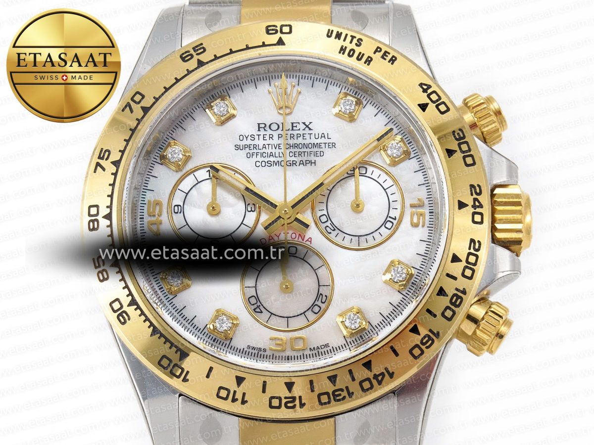 Rolex Daytona 116503 LN SS/YG White Pearl Diamonds Dial on SS/YG Bracelet SA4130 - Görsel 4