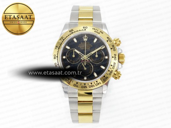 Rolex Daytona 116503 Siyah Kadran Bilezik SH4130 Eta Saat - 1:1 Süper Klon Replika Saat