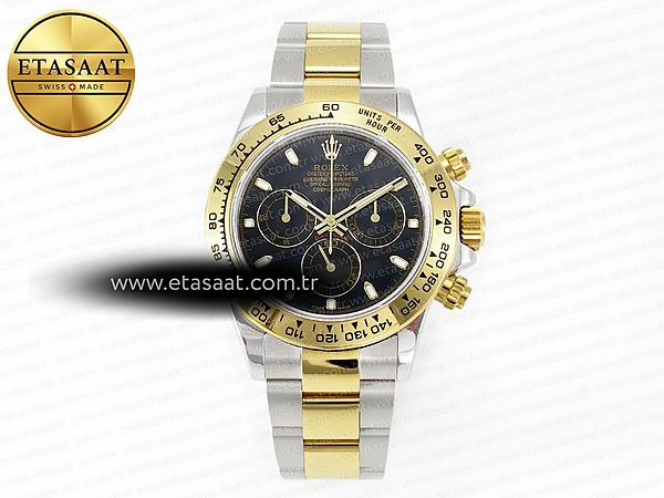 Rolex Daytona 116503 Siyah Kadran Bilezik SH4130 Eta Saat - 1:1 Süper Klon Replika Saat