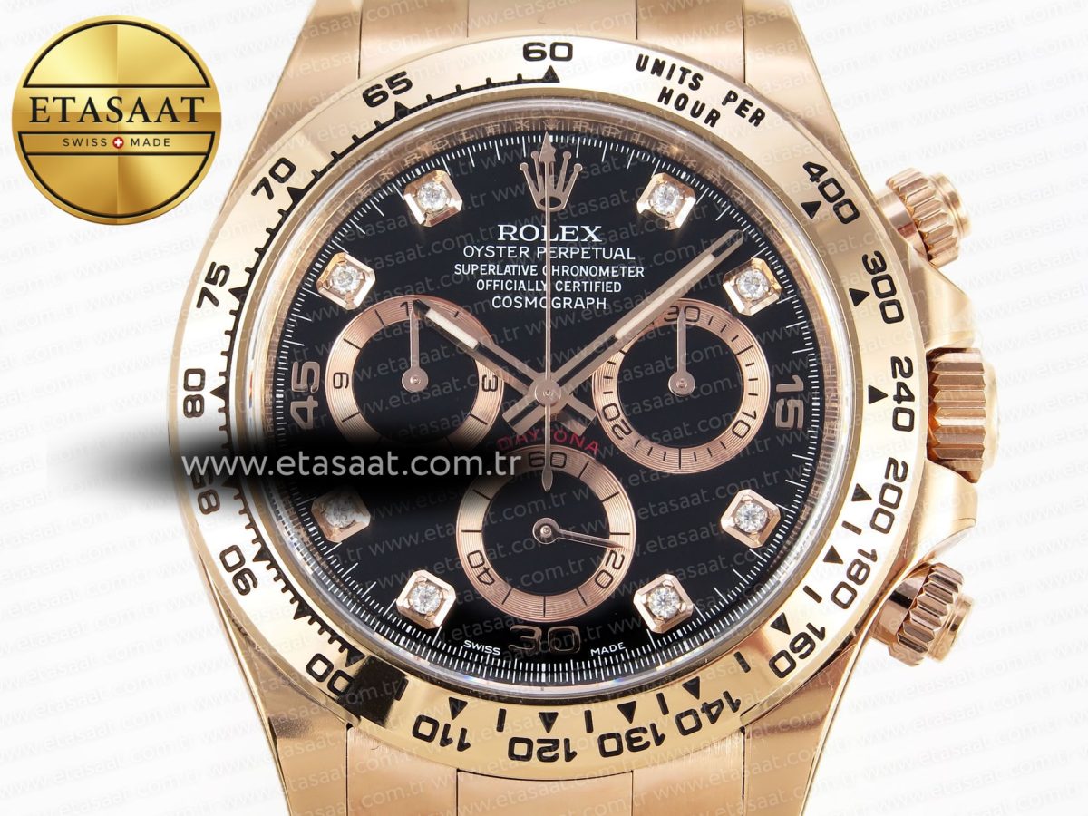 Rolex Daytona Black Diamonds Dial SA4130 V2 - Görsel 4