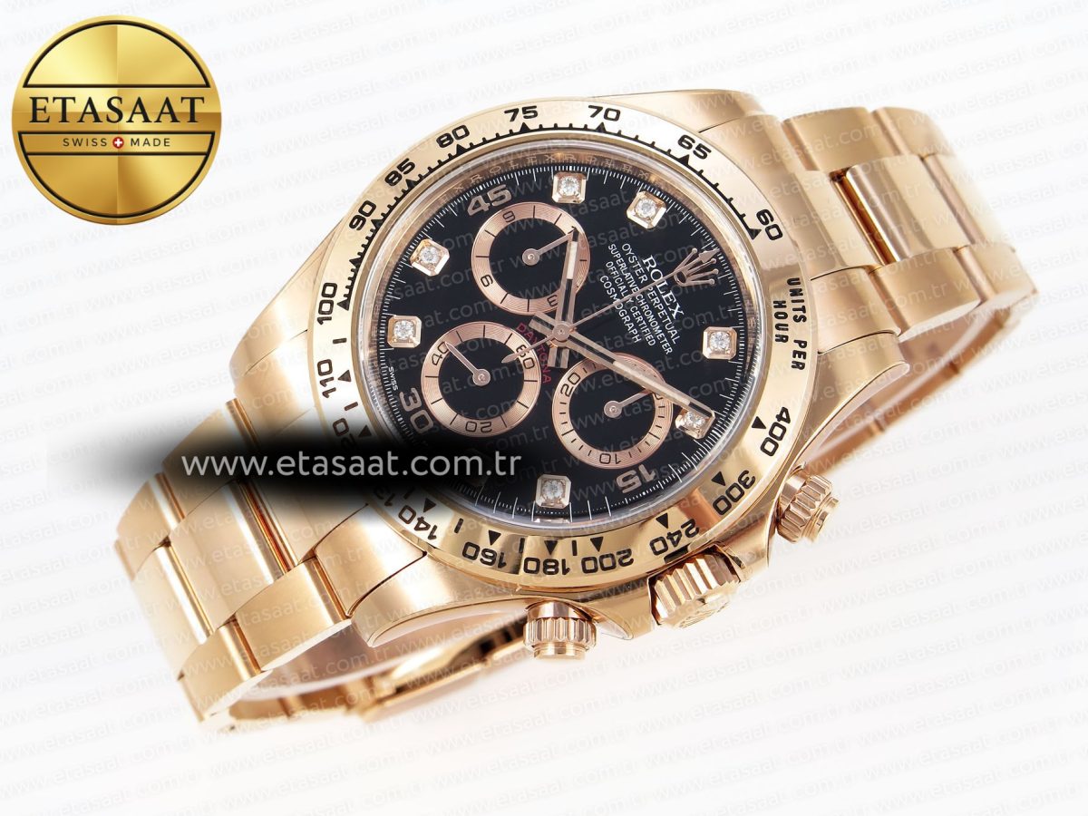 Rolex Daytona Black Diamonds Dial SA4130 V2 - Görsel 5